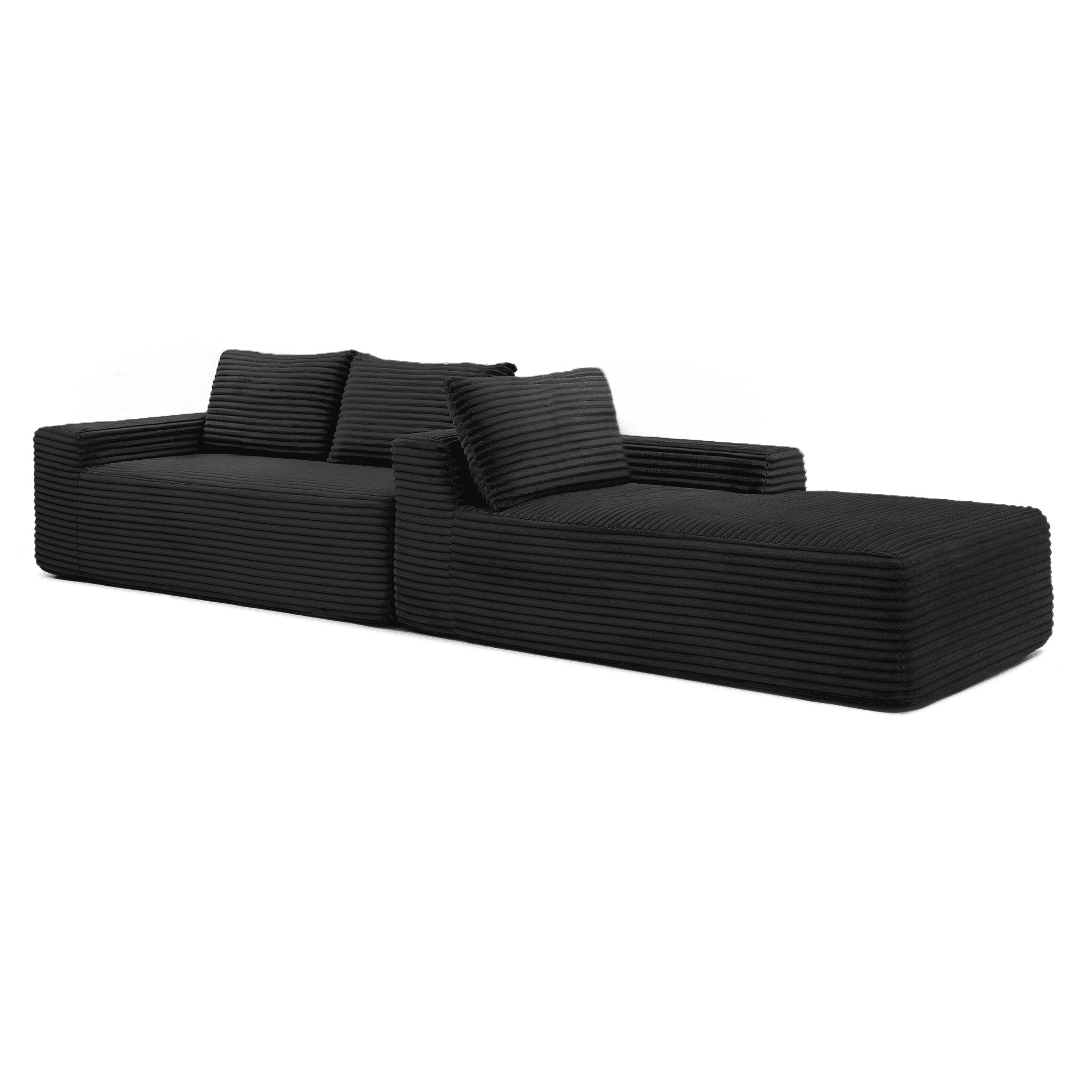 GARITIN 97 Inch Modular Sectional Sofa, Cloud Sectional Couch with Deep Seat, Modern L-Shape Sofa with Chaise, Upholstered Couch for Living Room Bedroom, No Assembly, Black