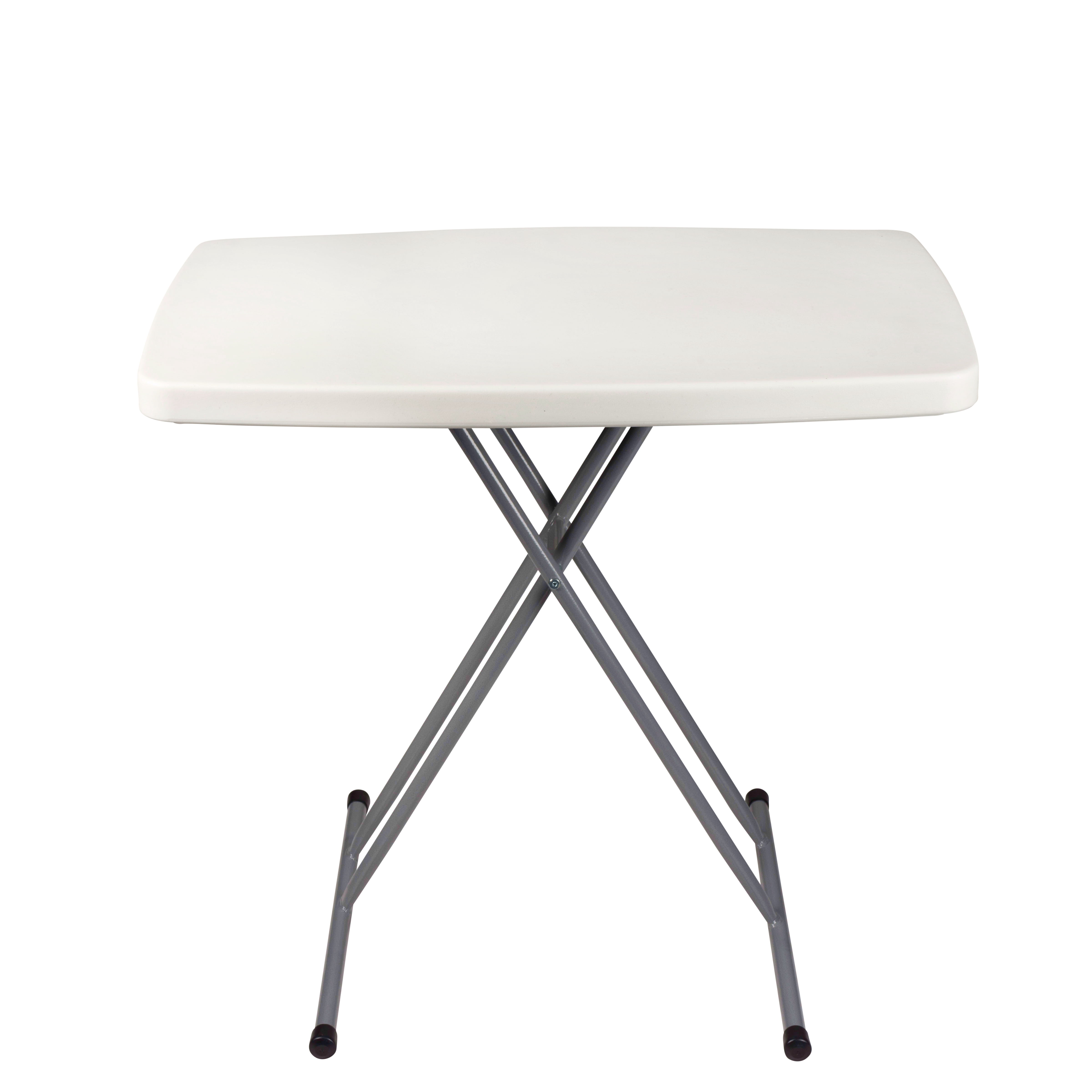 Hampden Furnishings Baldwin 13"-28" Personal Height Adjustable Folding Table, Plastic/Steel, Grey