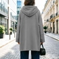 thumbnail image 6 of Women's Oversized Hoodies Pullover Fashion Long Hooded Sweatshirt With Drawstring Side Placket Large Pocket Loose Long Sleeved Casual, 6 of 8