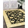 thumbnail image 3 of Ahgly Company Machine Washable Indoor Round Abstract Mustard Yellow Area Rugs, 3' Round, 3 of 7