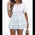 thumbnail image 3 of Blusas de Verano Informales de Corta con Volantes y Borlas Escalonadas para Mujer, Color , Talla S, 3 of 9