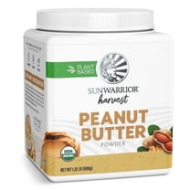 Sunwarrior Organic Harvest Peanut Butter Powder | All Natural Peanut Butter Powder Reduced Fat No Sugar Added Low Calories Low Fat Non GMO Soy Free Gluten Free Peanut Flour | 600g tub (50 Servings)