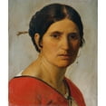 thumbnail image 2 of Joseph Mathias von Trenkwald 15x17 Black Ornate Wood Framed Double Matted Museum Art Print Titled - Italian Peasant Woman, 2 of 5