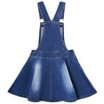 thumbnail image 2 of KIDSCOOL SPACE Girls Denim Skirts,Little Big Girls Soft Stretchy Jeans Overall Dress,Blue,5-6 Years, 2 of 9