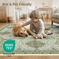 thumbnail image 4 of ODIKA 5'x7' Washable Area Rug Non-Slip, Chair-Friendly Oriental Ornamental Boho Accent Intricate Center Motif Style for Dining Room, Under Table, Home Office, 4 of 7