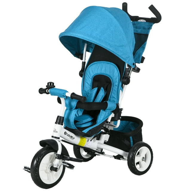CoSoTower Tricycle 6 en 1 pour Tout-Petit 1-5 Ans avec Poignée de Poussée pour Parent, Bleu