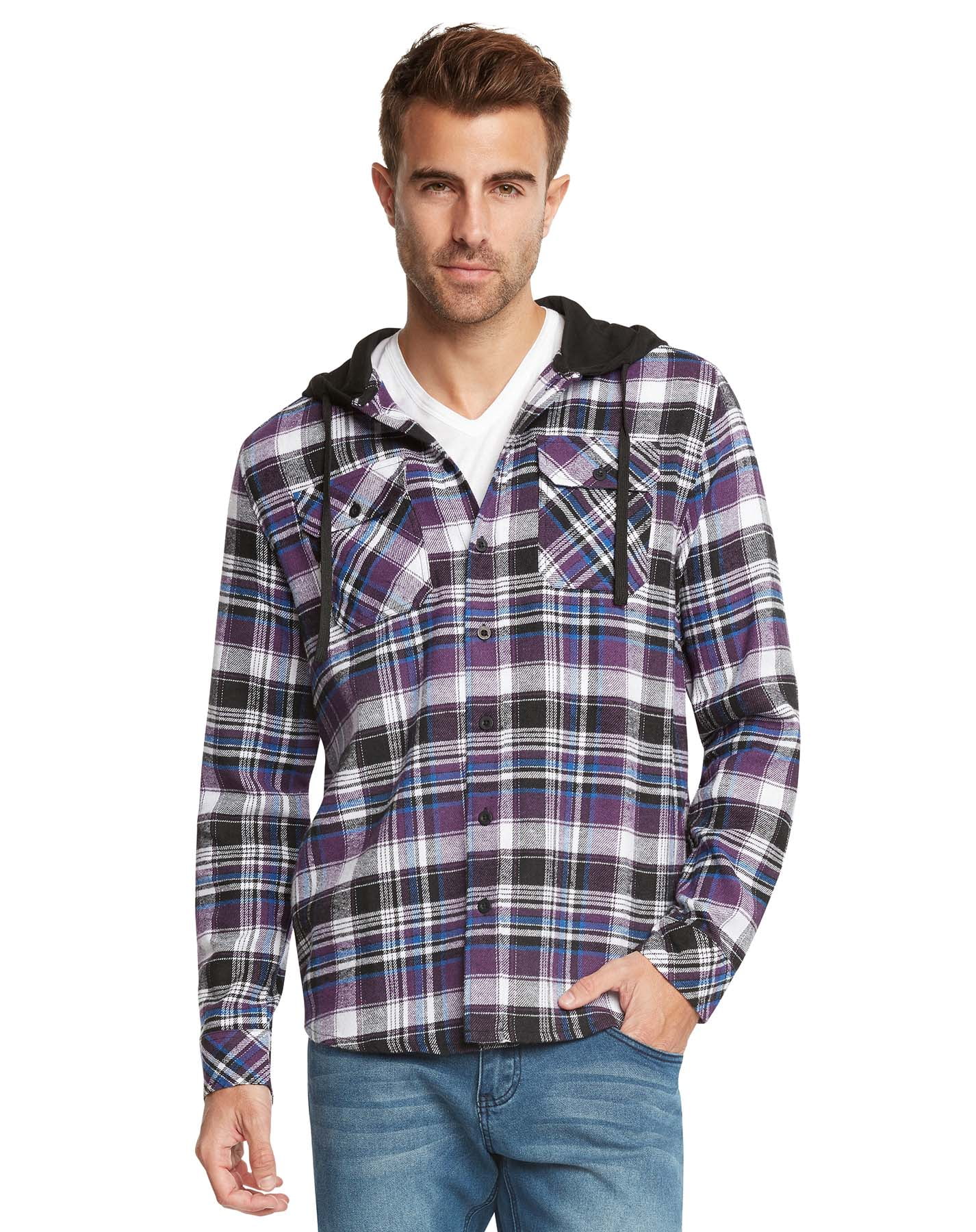 purple checkered hoodie