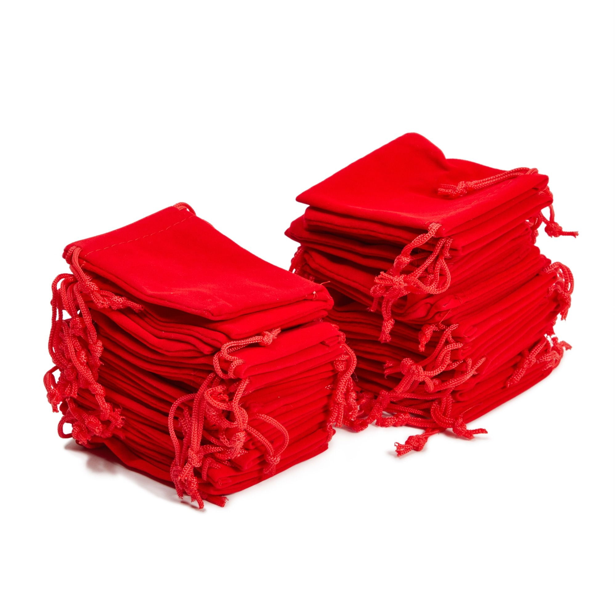 Gusseted Velvet Pouches - 8 x 8 x 5, Red S-11625R - Uline