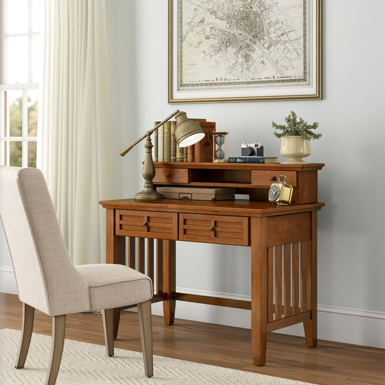 Neela solid wood executive desk with hutch deals