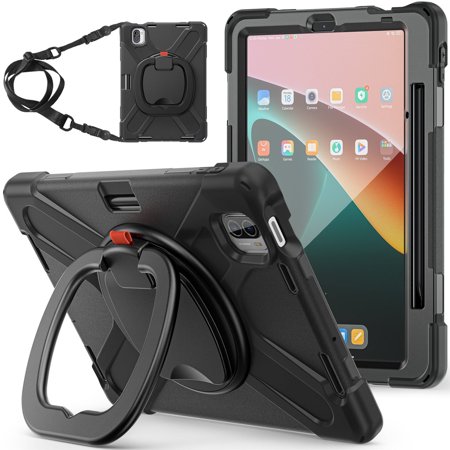 XYX Case for Xiaomi Pad 5/Xiaomi Pad 5 Pro 5G 2021 11.0 inch, 360 Degree Rotating Hand Grip Shockproof Cover with Shoulder Strap, Black