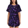 thumbnail image 1 of Fotbe Galaxy Lightning Conjunto de Pijama Estampado para Mujer, 2 Piezas, Ropa de Dormir con Camiseta de Manga Corta y Shorts Suaves-Medium, 1 of 6