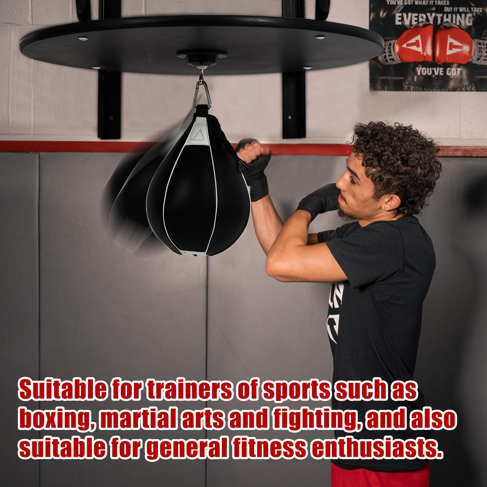 Luku Speed Bag Platform Set, 360° Swivel Heavy Duty Speed Bags for Boxing Adjustable Speed Bag Platform Kit with Punching Ball, Adjustable Height Fitness Training Punching Bag