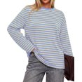 thumbnail image 2 of BTFBM Womens Long Sleeve Tops Fall Fashion | Lightweight, Crew Neck, Oversized Striped Shirt Women, Y2k Clothes, Vacation Travel Outfits, Going Out Top, Winter Layering, 2 of 9