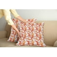 thumbnail image 2 of Ambesonne Floral Throw Pillow Cover 2 Pack, Retro Orchid Bouquet, 24", Orange Apricot and White, 2 of 5