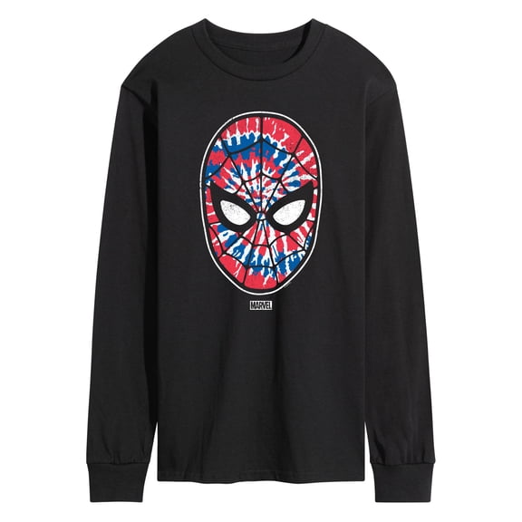 Marvel Spider-Man - Mask Tie Dye Flag - Men's Long Sleeve Graphic T-Shirt