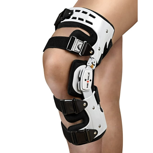 NEENCA Professional Medical Knee Brace, Postoperative Bracing for Restoring Stability, ACL, MCL and PCL Injuries, Adjustable Medical Orthopedic Bracing Stabilizer, Suitable for Men and Women. Left. NEENCA 052OA_ROM
