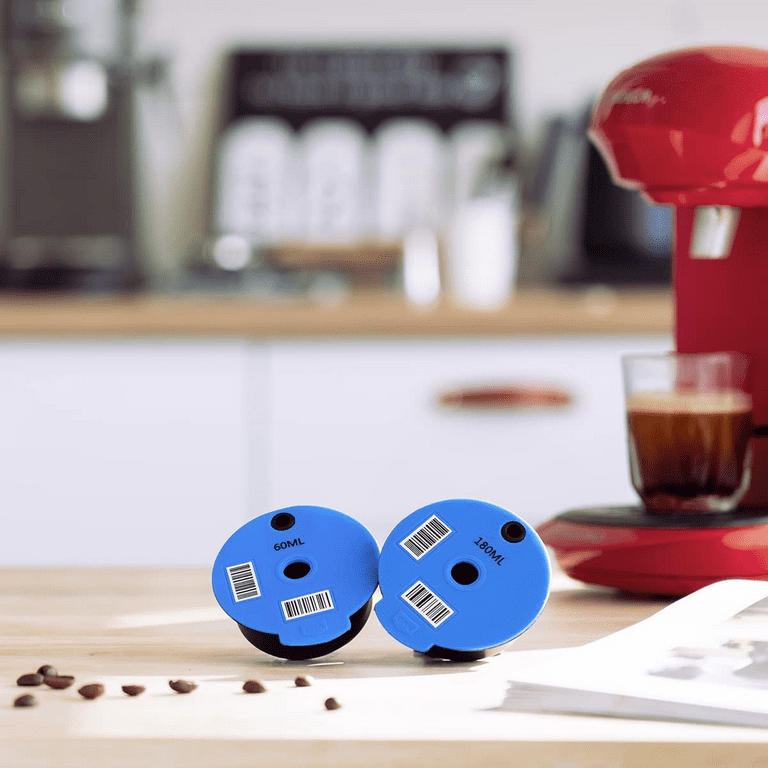 Cápsula de café recargable, 60/180 ml, rellenable, de plástico, para Bosch  Tassimo, con tapa de silicona, código de barras legible (gris 60 ml) :  : Hogar y cocina