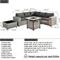 thumbnail image 6 of Ovios 7 Pieces Outdoor Patio Furniture with 30 inch Fire Pit Table All Weather Wicker Sectional Set for Porch, 6 of 6