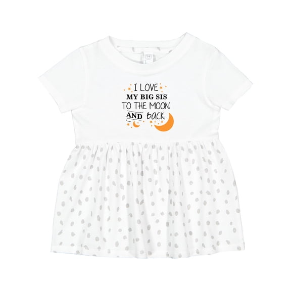 Inktastic I Love My Big Sis to the Moon and Back Girls Baby Dress