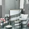 thumbnail image 3 of Creative fragrance silver mosaic bathroom liquid soap dispenser - decorative lotion dispenser - shiny countertop soap and lotion dispenser, with durable metal pump (silver gray), 3 of 4