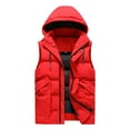 thumbnail image 2 of BiZtdJrK Mens Hooded Puffer Vest Sleeveless Zip Up Padded Jackets Coat Big and Tall Outdoor Lightweight Water-Resistant Vests with Pockets Lightning Sales Of Today Prime Red XXXXL, 2 of 5