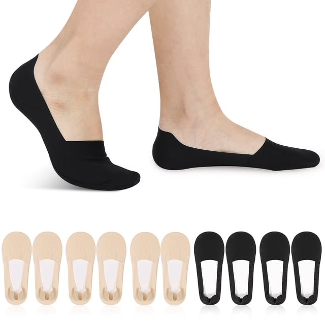 Shisuyan Ice Silk Socks Skin Tone Ultra Thin For Summer Activities 6 Pairs 8.0 In