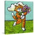 thumbnail image 2 of "Tiger Cat Flower Dance" Painting Print on Wrapped Canvas, 2 of 5