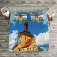 thumbnail image 3 of Ambesonne Travel Quilted Bedspread Set 3 Pcs, City Hall Germany, Queen Size, Multicolor, 3 of 3