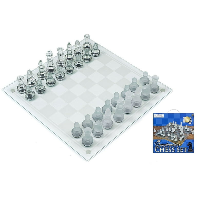 Play Kreative Glass Chess Games Set - 14 Chess Game Great Present for  Children