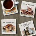 thumbnail image 3 of Thirstystone Cat Nappy 4-Pack Tumbled Tile Coasters, 3 of 7
