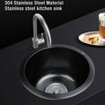 thumbnail image 3 of Undermount Kitchen Sink, Stainless Steel Undermount Kitchen Bar Sink with Strainer, 28cm Outer Diameter Single Bowl Kitchen Sink, Small Kitchen Sink  for Kitchen Bar RV, 3 of 7