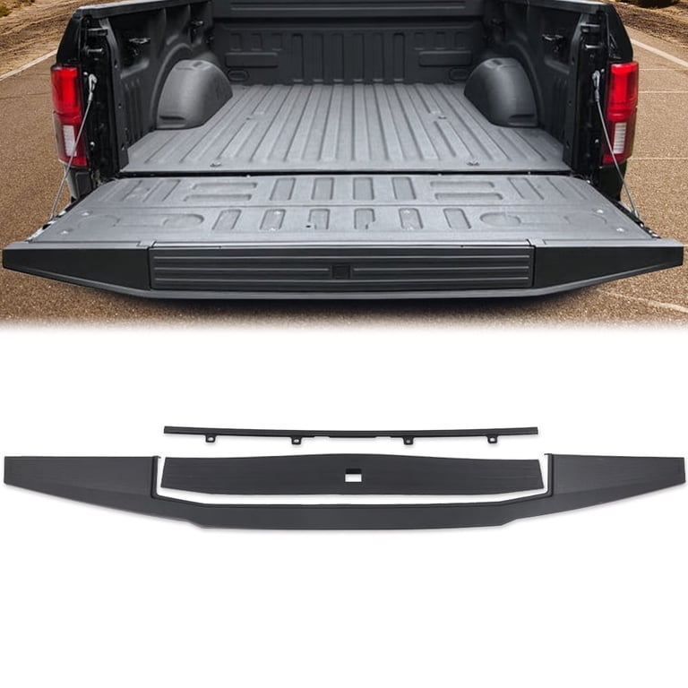 Tailgate Cap Molding Kit For 2017-2020 Ford F250 / F350 Super Duty – Black – Direct Replacement (Includes Hardware)