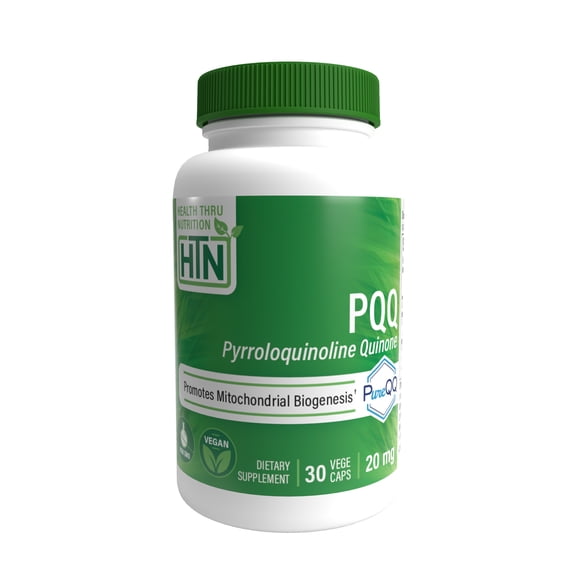 PQQ 20mg 30 Servings Pyrroloquinoline Quinone as PureQQ | Promotes Mitochondrial Biogenesis | Certified Vegan | Non-GMO Gluten Soy Free Capsules | Clean Label PQQ Supplement by Health Thru Nutrition