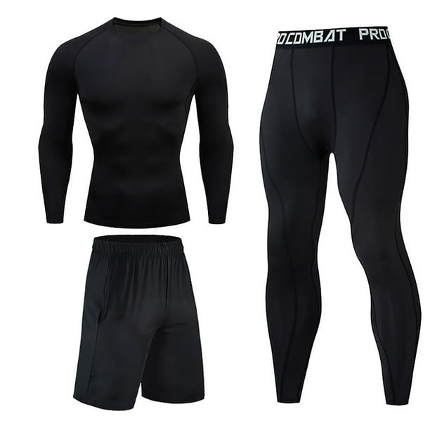 Pantalones cortos de Manga larga de tres piezas Fridja para hombre de secado rápido Talla S M L XL XXL XXXL
