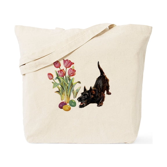 CafePress - EASTER SCOTTIE Tote Bag - Unisex Canvas Tote Bag, Beige, 1-Piece