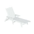 thumbnail image 3 of Costaelm Paradise 3-Piece Adirondack Outdoor Chaise Lounge with Arm and Side Table Set, White, 3 of 13
