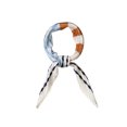 thumbnail image 1 of Allegra K Women's Crinkle Pleated Stripe Rhombus Neck Scarf Crumple Neckerchief, 1 of 6