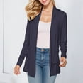 thumbnail image 2 of Rrunsv Women's Lightweight Crewneck Cardigan Sweater Long Sleeve Sweaters(Navy,2XL), 2 of 5
