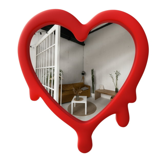 Espejo Decorativo de Pared en Forma de Corazón Rojo - Ideen