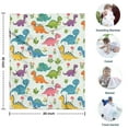 thumbnail image 4 of Colorful Dinosaurs Holding Flowers Blanket,Comfortable Soft Lamb Wool Throw Blanket,All Season,Warm Lightweight Blankets for Sofa Bed Couch Living Room Chair,30"x40", 4 of 4