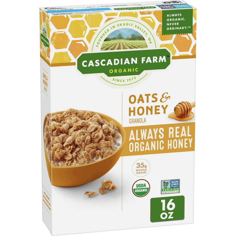 Cascadian Farm Organic Granola, Oats and Honey Cereal, 16 oz Walmart