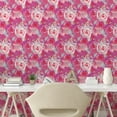 thumbnail image 2 of Ambesonne Floral Abstract Peel & Stick Wallpaper for Home, Rose Silhouettes, 13"x100", Magenta Violet Seafoam, 2 of 5