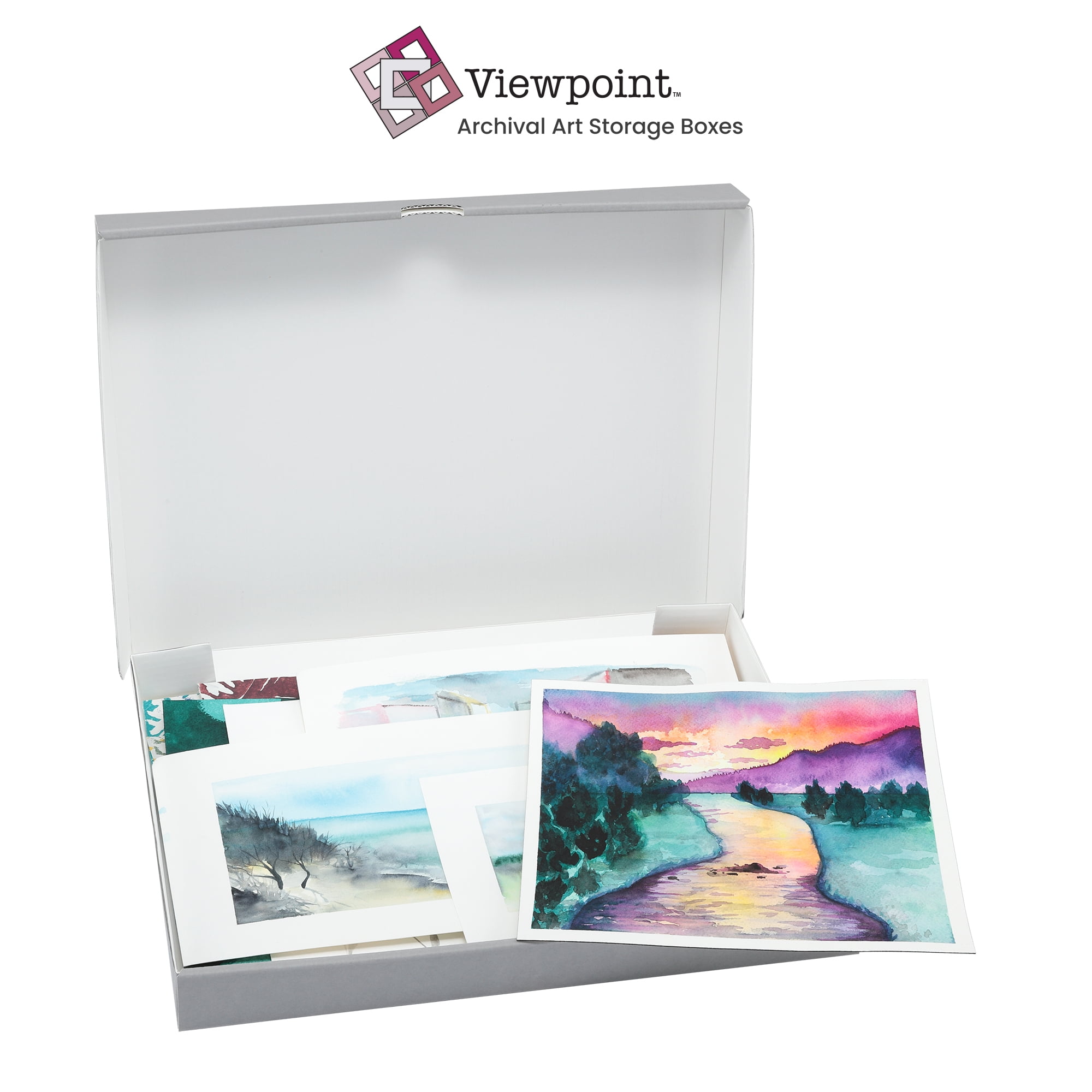 Jerry's Artarama Viewpoint Archival Storage Box (12x12) - Preserve Your Art, Easy to Assemble, Perfect for Photos, Artwork, Prints, and Record Storage