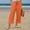 Orange, variant on Hauaitttt Wide Leg Capri Pants for Women Summer Linen Elastic Waisted Pull On Capris with Pockets Boho Beach Ruffle Pants Casual Pants for Women plus Size with Pockets plus Size Casual Pants Rompers