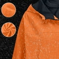 thumbnail image 4 of Women's Lightweight Softshell Compression Jacket Solid Hooded Windproof Waterproof Cuffed Long Sleeve Zip Up Packable Windbreaker with Pockets Orange M, 4 of 9