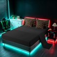 thumbnail image 5 of Manfei 3D Triangle King Bedding, Geometric Black Orange King Bed in a Bag, Black Reversible 7pcs, 5 of 6