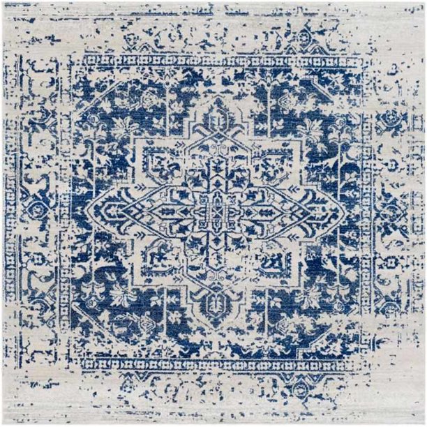 Mark&Day Area Rugs, 7x7 Amelia Traditional Square Navy Area Rug (6'7