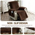 thumbnail image 6 of Lavish Cover 25in Recliner Cover Slipcover, Dark Coffee Soft Striped Sofa Protector with Pockets, Non-Slip Armchair Cover for Living Room, 6 of 8