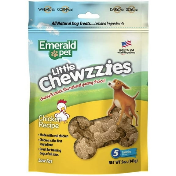 6 Pack Emerald Pet Little Chewzzies Soft Training Treats Chicken Recipe [Dog Meat and Jerky Treats, Bulk Dog Supplies, Emerald Pet] 30 oz (6 x 5 oz)