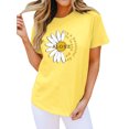 thumbnail image 1 of Women It's A Beautiful Day Letter Daisy Print Short Sleeve T-Shirt, 1 of 6